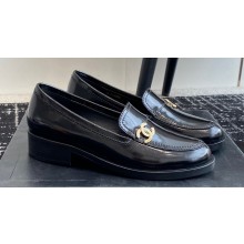 Chanel Calfskin Moccasins G45882 Brushed Black 2024