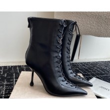 Jimmy Choo Heel 9.5cm Scarlett Ankle Boots in Black Nappa Leather 2024
