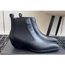 Alexander Wang Heel 3cm Slick Ankle Boots in Calf Leather Black 2024