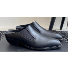 Alexander Wang Heel 3cm Pointed Mules in Calf Leather Black 2024