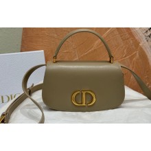 Dior Small 30 Montaigne Avenue Top Handle Bag in Powder Beige Ribbed Calfskin 2024