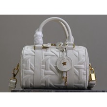 Dior Groove 20 Bag in White Graphic Cannage Calfskin 2024