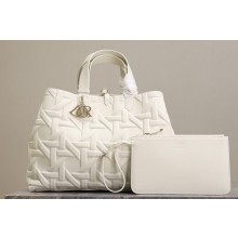 Dior Large Dior Toujours in White Graphic Cannage Calfskin 2024