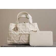 Dior Medium Dior Toujours in White Graphic Cannage Calfskin 2024