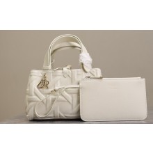 Dior Small Dior Toujours Bag in White Graphic Cannage Calfskin 2024