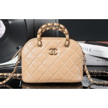 Chanel Shiny Lambskin & Gold-Tone Metal Small Tote Bag AS5130 Beige 2024