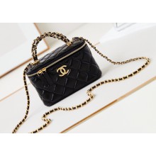 Chanel Shiny Lambskin & Gold-Tone Metal Clutch with Chain Bag AP4168 Black 2024