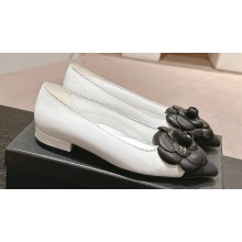Chanel Camellia Leather/Grosgrain Ballet Flats White 2024