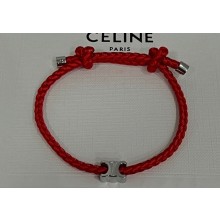 Celine Triomphe Beach Bracelet Red in Acrylic and Brass with Rhodium Finish 2024