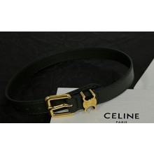 Celine Les Cuirs Celine Double Bracelet Dark Olive in Calfskin and Brass with Gold Finish 2024
