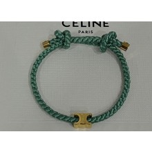 Celine Triomphe Beach Bracelet Green in Acrylic and Brass with Rhodium Finish 2024