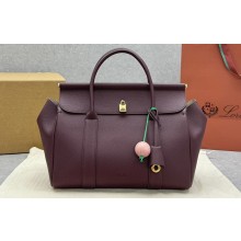 Loro Piana Loom bag L32 in Grained Calfskin Azuki Beans/sun Gold (Q09P)