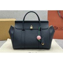 Loro Piana Loom bag L32 in Grained Calfskin Navy Blue (W000)