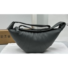 Lemaire Small Croissant grain leather Shoulder Bag 8820 Gray