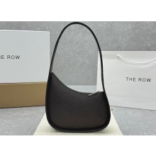 The Row Half Moon Bag in Grained leather Coffee