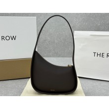 The Row Half Moon Bag in Smooth leather Coffee