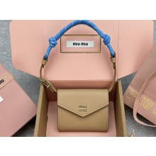 Miu Miu Leather wallet with leather and cord shoulder strap 5MT024 Beige 2024