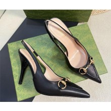 Gucci Women's Horsebit slingback pump 782408 black 2024