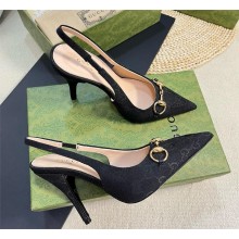 Gucci Women's GG canvas slingback pump 782408 black 2024