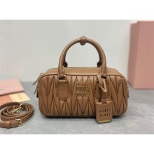 miu miu Arcadie matelassé nappa leather bag 5bb142 caramel 2023