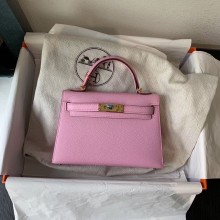 Hermes Mini Kelly II Handbag original epsom leather mauve