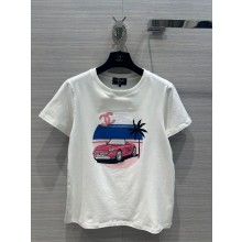 CHANEL WHITE CAR PRINTED T-SHIRT 02 2024SS