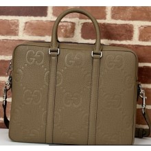 Gucci Jumbo GG briefcase  Taupe leather 792264 2024