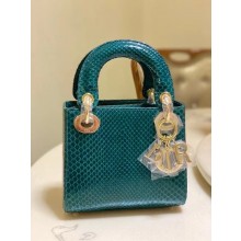 Lady Dior Python Mini Bag green with gold hardware