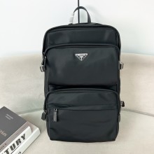 PRADA Re-Nylon and Saffiano leather backpack black 2VZ101 2023