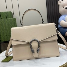 GUCCI Dionysus medium top handle bag IN WHITE PATENT LEATHER 795007 2024