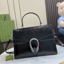 GUCCI Dionysus medium top handle bag IN BLACK PATENT LEATHER 795007 2024