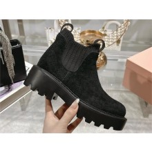 Miu Miu Suede booties 5T296E black 2024