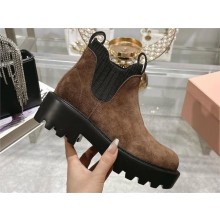Miu Miu Suede booties 5T296E sienna 2024