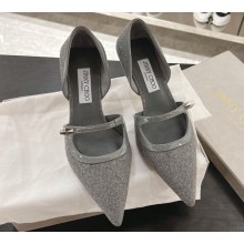 jimmy choo Carolyn 65 Storm Flannel & Patent Leather Pumps grey 2024