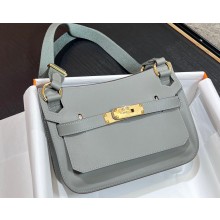 Hermes mini jypsiere bag in swift leather Gray with Gold Hardware (original quality+handmade)