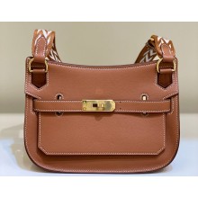 Hermes mini jypsiere bag in swift leather Golden Brown with Gold Hardware (original quality+handmade)