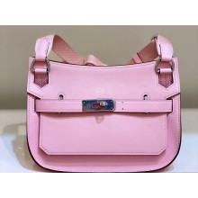 Hermes mini jypsiere bag in swift leather Pink with Silver Hardware (original quality+handmade)
