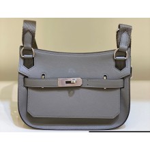 Hermes mini jypsiere bag in swift leather Gray with Silver Hardware (original quality+handmade)