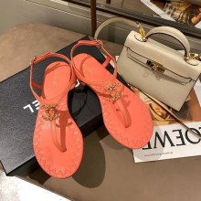Chanel Chain CC Logo Thong Sandals pink 2020