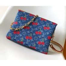 LV x TM Monogram cherry denim Coussin PM bag M14978 2025