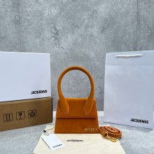 Jacquemus Le Chiquito Medium Bag deep yellow in suede leather 2023