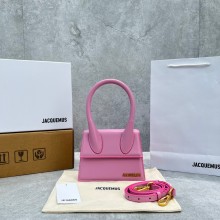 Jacquemus Le Chiquito Medium Bag cherry pink in box leather 2023