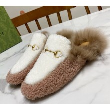 Gucci Wool Fur 2015 Re-Edition women's Princetown Slipper with Horsebit -04-1108-2024