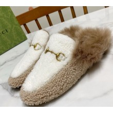 Gucci Wool Fur 2015 Re-Edition women's Princetown Slipper with Horsebit -05-1108-2024