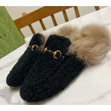 Gucci Wool Fur 2015 Re-Edition women's Princetown Slipper with Horsebit -09-1108-2024