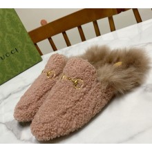 Gucci Wool Fur 2015 Re-Edition women's Princetown Slipper with Horsebit -11-1108-2024