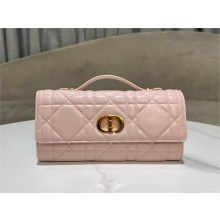 dior Miss Caro Top Handle Pouch in pink Macrocannage Lambskin 2025