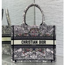 Dior SMALL Book Tote bag in Latte Embroidery with Multicolor Dior Around the World Motif 2025