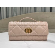 dior Miss Caro Top Handle Pouch in pastel pink Macrocannage Lambskin 2025