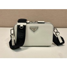 Prada Brique Saffiano leather bag 2VH173 white 2024